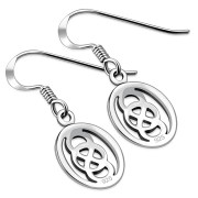 Oval Plain Celtic Knot Silver Earrings, ep121