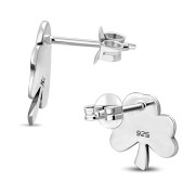 Shamrock Stud Silver Earrings, ep128st