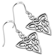 Plain Silver Celtic Trimity Earrings, ep131