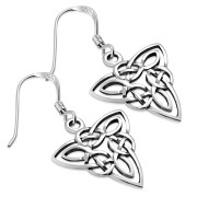 Plain Silver Celtic Trimity Earrings, ep131