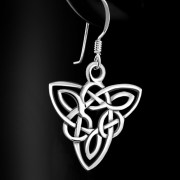 Plain Silver Celtic Trimity Earrings, ep131