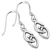Tiny Celtic Knot Plain Solid Silver Earrings, ep143