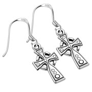 Cross Celtic Silver Earrings, ep146