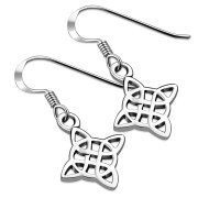 Tiny Celtic Knot Plain Solid Silver Earrings, ep151