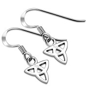 Tiny Celtic Trinity Knot Silver Earrings, ep155