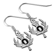 Thistle Flower Plain Silver Earrings, ep160