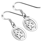 Small Oval Celtic Knot Silver Earrings, ep161