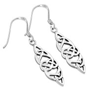 Celtic Long Sterling Silver Earrings, ep170