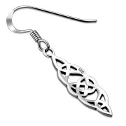 Celtic Long Sterling Silver Earrings, ep170