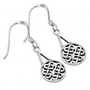 Hearts Celtic Knot Plain Silver Earrings, ep191