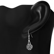 Hearts Celtic Knot Plain Silver Earrings, ep191