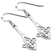Long Celtic Knot Sterling Silver Earrings, ep193