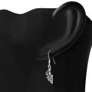 Plain Silver Thistle Celtic Knot Earrings, ep205