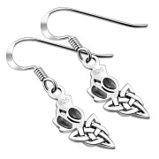 Plain Silver Thistle Celtic Knot Earrings, ep205