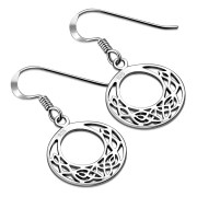 Small Round Celtic Silver Earrings, ep208