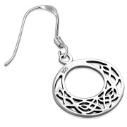Small Round Celtic Silver Earrings, ep208
