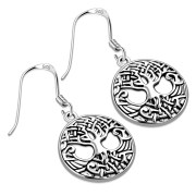  Celtic Tree of Life Silver Earrings, ep218