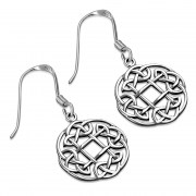 Round Celtic Knot Silver Earrings, ep225