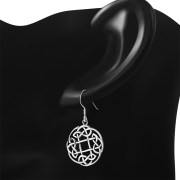 Round Celtic Knot Silver Earrings, ep225