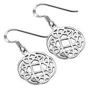 Round Celtic Knot Silver Earrings, ep225