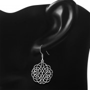 Large Celtic Knot Silver Earrings, ep230