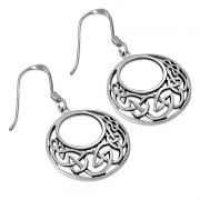 Medium Round Celtic Knot Silver Earrings, ep231