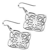 Sterling Silver Large Celtic Style Earrings, ep236