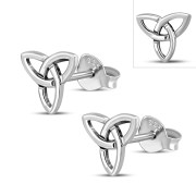 Large Celtic Trinity Knot Stud Silver Earrings, ep252