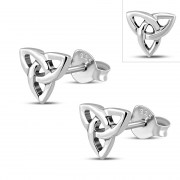 Tiny Celtic Trinity Knot Stud Silver Earrings, ep259