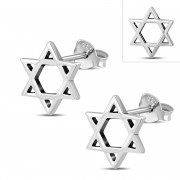 Star of David Studs Silver Earrings, ep264