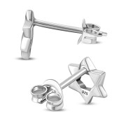 Plain Silver Star of David Stud Earrings, ep266
