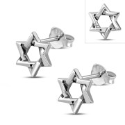 Plain Silver Star of David Stud Earrings, ep266