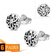 Plain Silver Trinity knot Stud Earrings, ep270