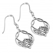 Large Celtic Knot Plain Silver Earrings, ep276