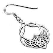 Large Celtic Knot Plain Silver Earrings, ep276