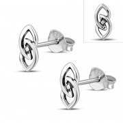 6pairs, Plain Silver Celtic knot Stud Earrings, ep287