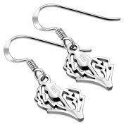 Tiny Plain Sterling Silver Thistle Earrings, ep291