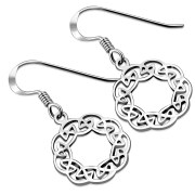 Round Plain Silver Celtic Knot Earrings, ep299