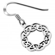 Round Plain Silver Celtic Knot Earrings, ep299