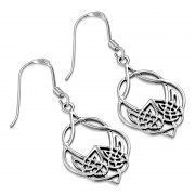 Medium Celtic Knot Plain Sterling Silver Earrings - ep330h