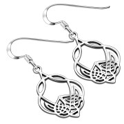 Medium Celtic Knot Plain Sterling Silver Earrings - ep330h