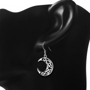 Crescent Celtic Knot Silver Earrings - ep332