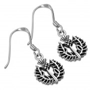Scottish Thistle Sterling Silver Earrings - ep341