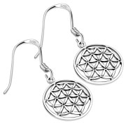 Small Flower of Life Silver Earrings - ep349h