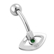 Evil Eye Belly Button Silver Navel Ring, f441