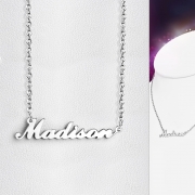 Stainless Steel Madison Name Personalized Charm Chain Necklace - MPV172