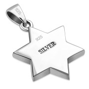 Turquoise Star of David Silver Pendant, p019