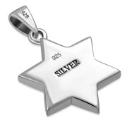 Turquoise Star of David Silver Pendant, p019