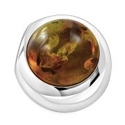 Baltic Amber Round Silver Pendant, p100