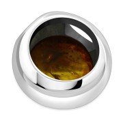 Baltic Amber Round Silver Pendant, p100